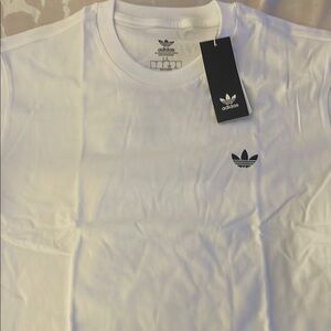 Adidas White Short Sleeve Skateboarding Tee Classic Crew Neck
